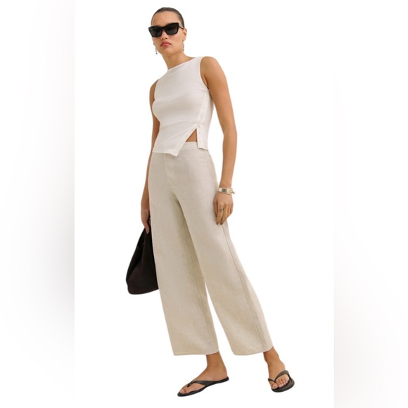 Reformation Pants - REFORMATION NWT JONI LINEN CROPPED PANT IN OATMEAL.